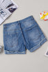 Patchwork Rolled Hem Denim Shorts